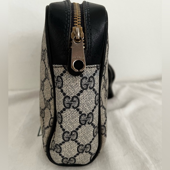 Gucci Web Stripe Cosmetic Pouch Blue Unbrand Strap D-rings Vintage 1970s-1984 - Picture 12 of 17